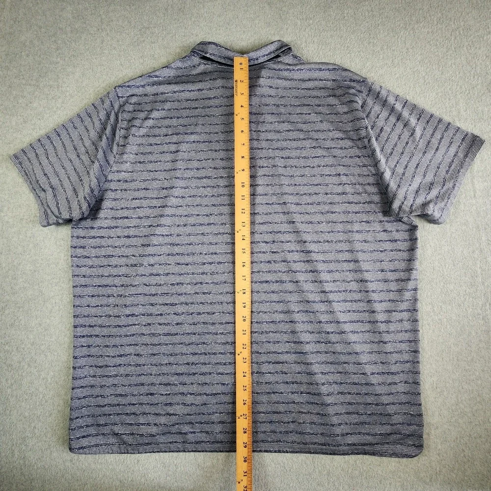 Nike Dri-Fit Vapor Golf Polo Mens XXL Blue Stripe Performance Short Sleeve Shirt